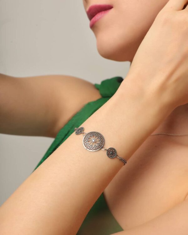 Perseidas Bracelet. Handmade, sterling silver, oxidized to create an antique touch