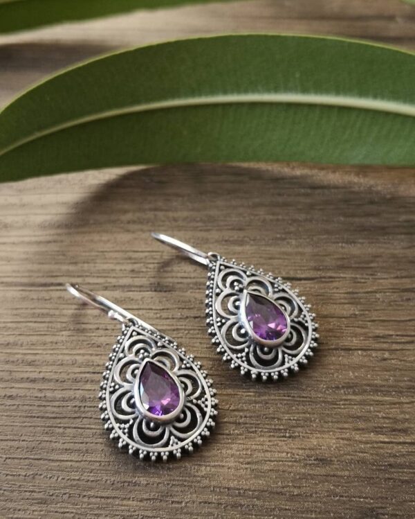 Antares Earrings Dark Amethyst